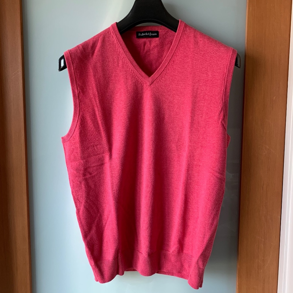 Bullock & Jones maroon v-neck sweater vest